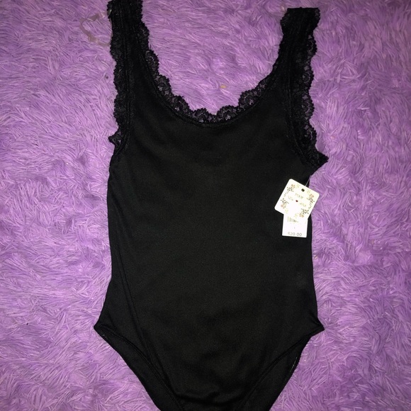 Poof New York Tops - NWT Ribbed Lace Tank Top BodySuit